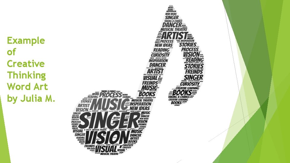 Example of Creative Thinking Word Art by Julia M. 
