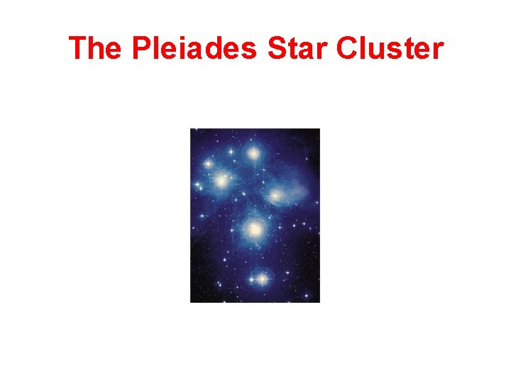 The Pleiades Star Cluster 