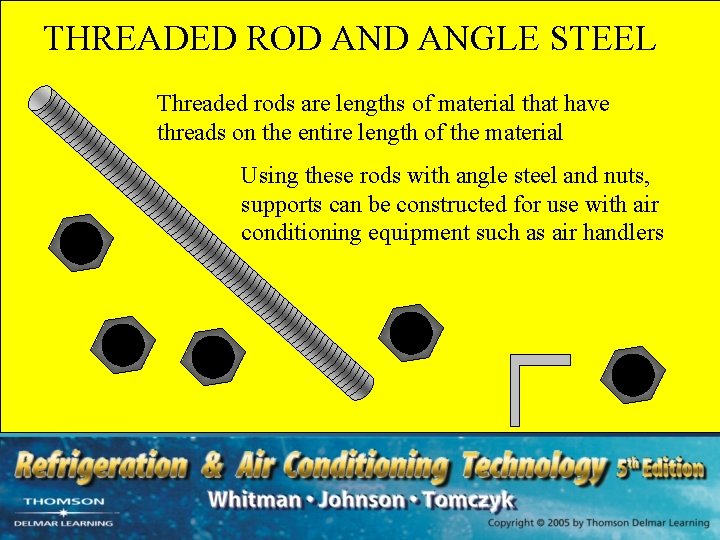 THREADED ROD ANGLE STEEL Threaded rods are lengths of material that have threads on