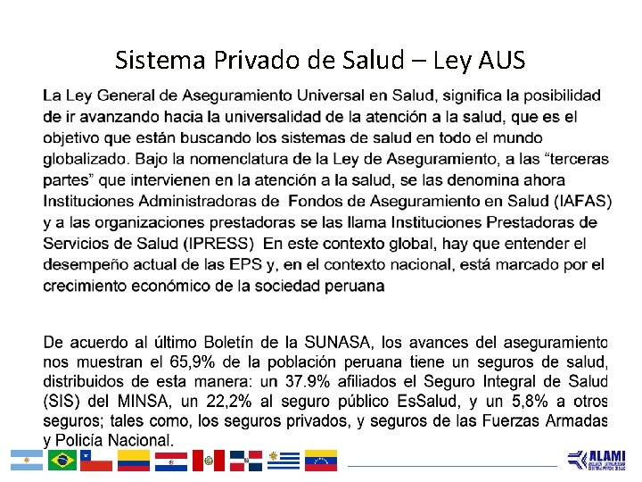 Sistema Privado de Salud – Ley AUS 