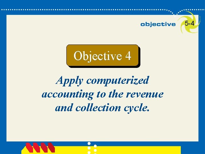 5 -4 Objective 4 Apply computerized accounting to the revenue and collection cycle. 