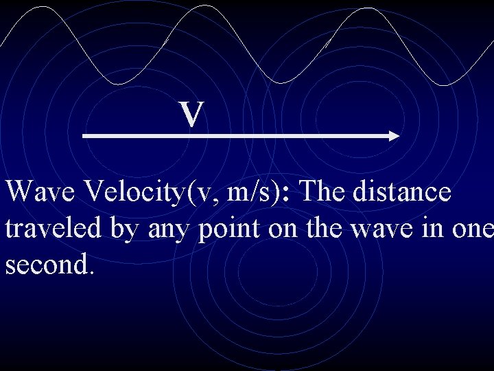 v Wave Velocity(v, m/s): The distance traveled by any point on the wave in