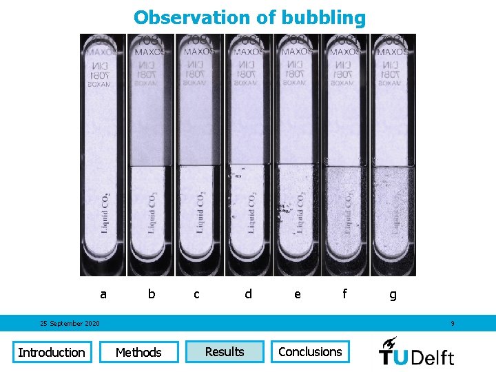 Observation of bubbling a b c d e 25 September 2020 Introduction f g