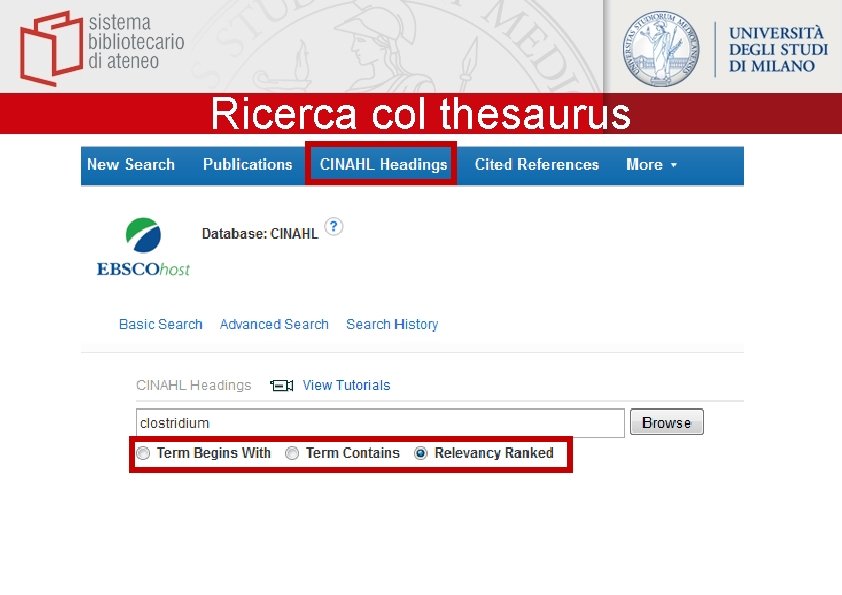 Ricerca col thesaurus 