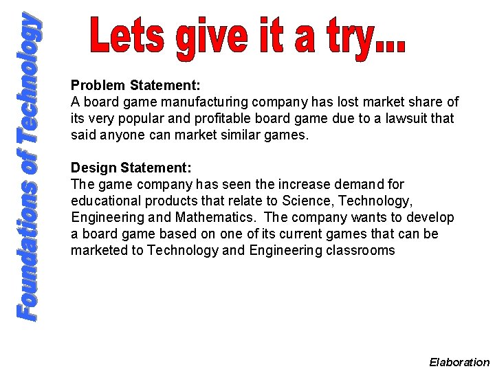 Problem Statement: A board game manufacturing company has lost market share of its very