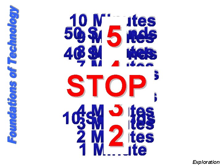 10 Minutes 50 Seconds 9 Minutes 8 Minutes 40 Seconds 7 Minutes 30 Seconds
