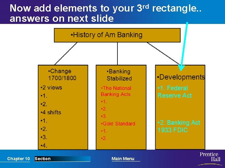 Now add elements to your 3 rd rectangle. . answers on next slide •