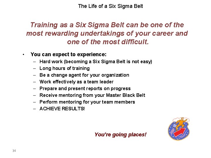 The Life of a Six Sigma Belt Training as a Six Sigma Belt can