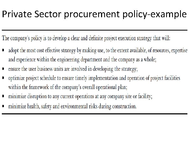 Private Sector procurement policy-example Private Sector procurement policy-example