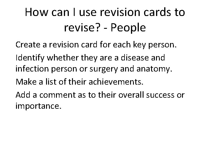 How can I use revision cards to revise? - People Create a revision card