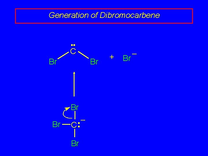 Generation of Dibromocarbene • • C Br Br – • C • Br +