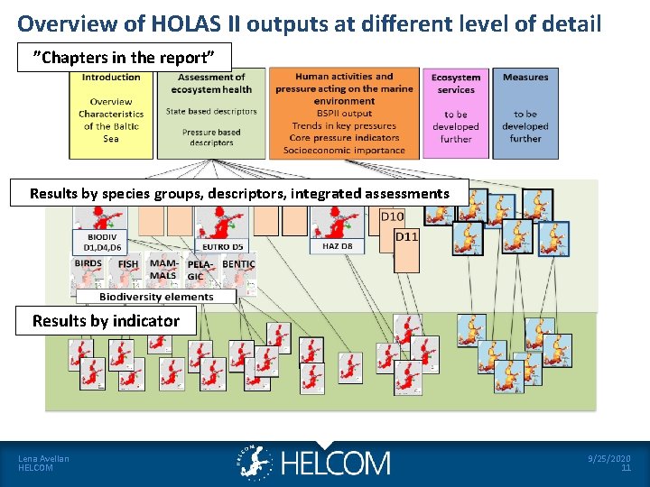 Overview of HOLAS II outputs at different level of detail ”Chapters in the report”