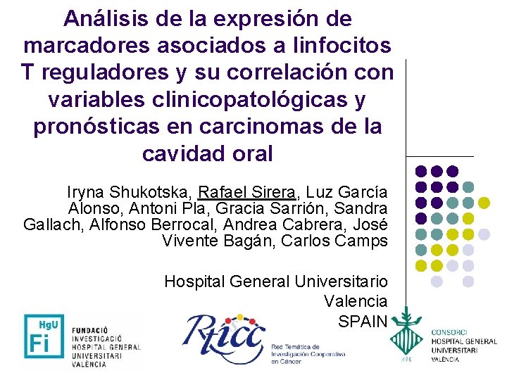 Análisis de la expresión de marcadores asociados a linfocitos T reguladores y su correlación