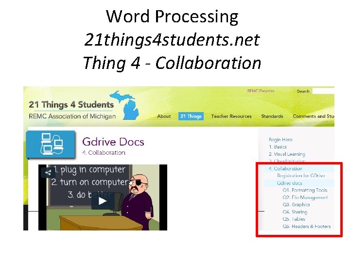 Word Processing 21 things 4 students. net Thing 4 - Collaboration 