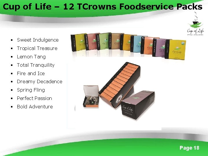 Cup of Life – 12 TCrowns Foodservice Packs § Sweet Indulgence § Tropical Treasure