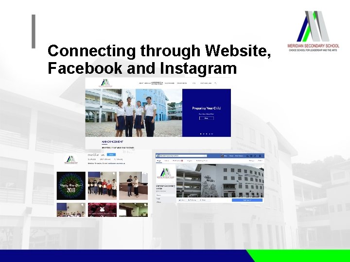 Connecting through Website, Facebook and Instagram 