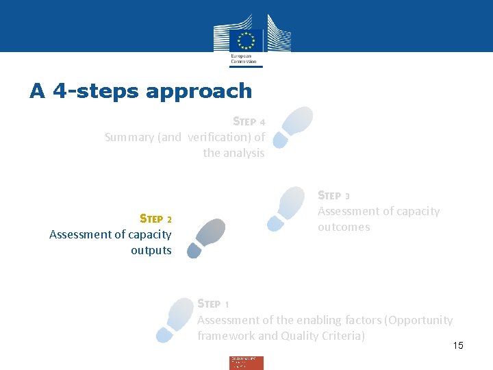 A 4 -steps approach STEP 4 Summary (and verification) of the analysis STEP 2