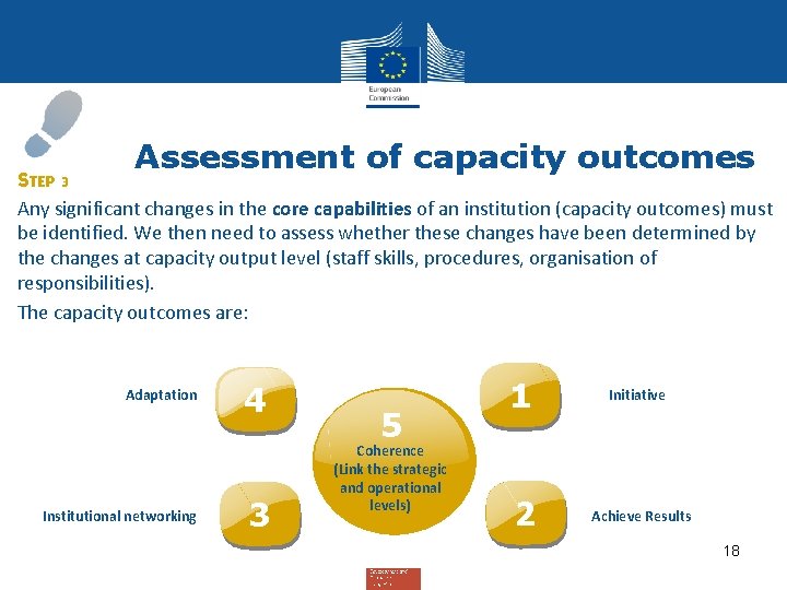 Assessment of capacity outcomes STEP 3 Any significant changes in the core capabilities of