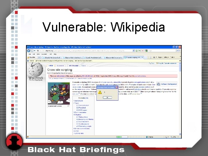 Vulnerable: Wikipedia Vulnerable: Wikipedia
