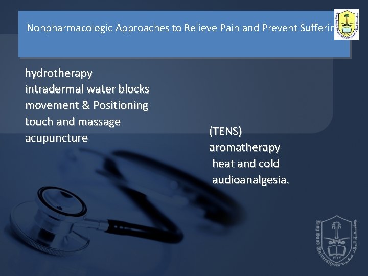 Nonpharmacologic Approaches to Relieve Pain and Prevent Suffering hydrotherapy intradermal water blocks movement & Nonpharmacologic Approaches to Relieve Pain and Prevent Suffering hydrotherapy intradermal water blocks movement &