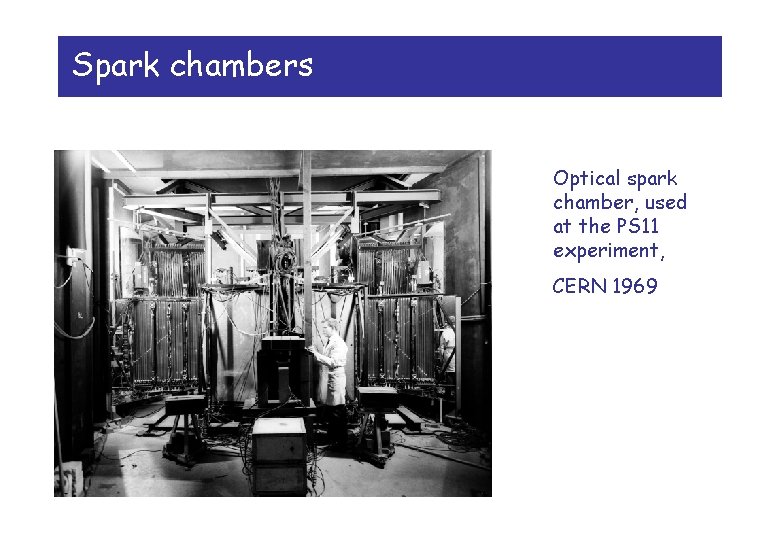 Spark chambers Optical spark chamber, used at the PS 11 experiment, CERN 1969 