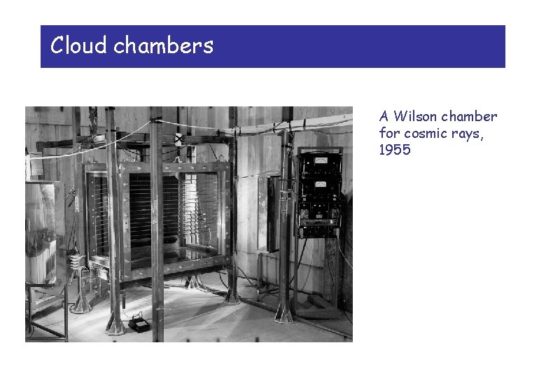 Cloud chambers A Wilson chamber for cosmic rays, 1955 