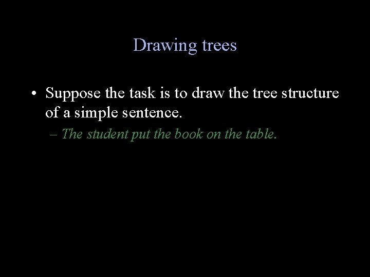 Drawing trees • Suppose the task is to draw the tree structure of a