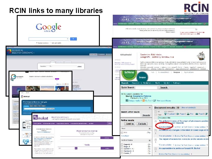 RCIN links to many libraries 9 