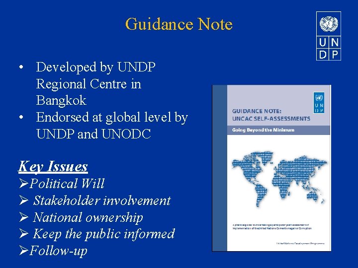 Guidance Note • Developed by UNDP Regional Centre in Bangkok • Endorsed at global