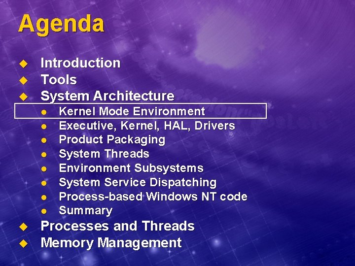 Agenda u u u Introduction Tools System Architecture l l l l u u