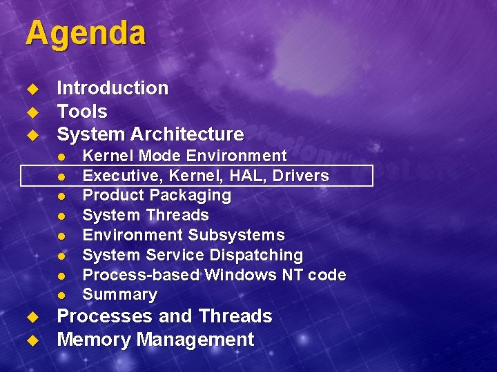 Agenda u u u Introduction Tools System Architecture l l l l u u