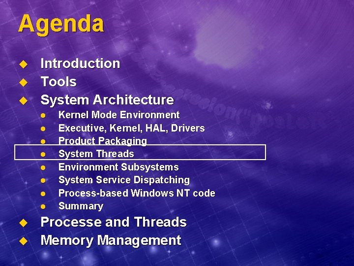 Agenda u u u Introduction Tools System Architecture l l l l u u