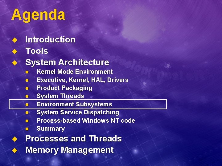 Agenda u u u Introduction Tools System Architecture l l l l u u