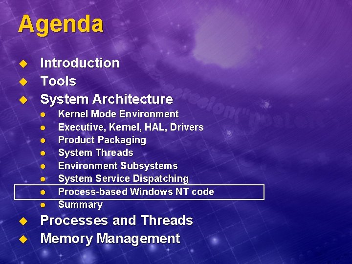 Agenda u u u Introduction Tools System Architecture l l l l u u