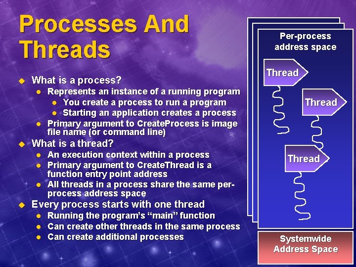 Processes And Threads u What is a process? l l u Thread What is