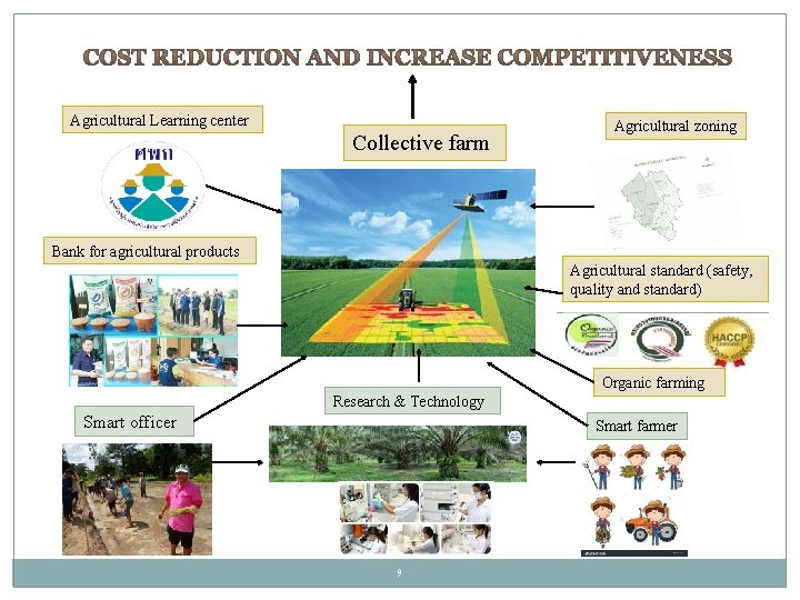 Agricultural Learning center Collective farm Agricultural zoning Bank for agricultural products Agricultural standard (safety,