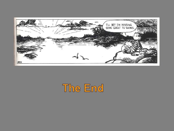The End The End