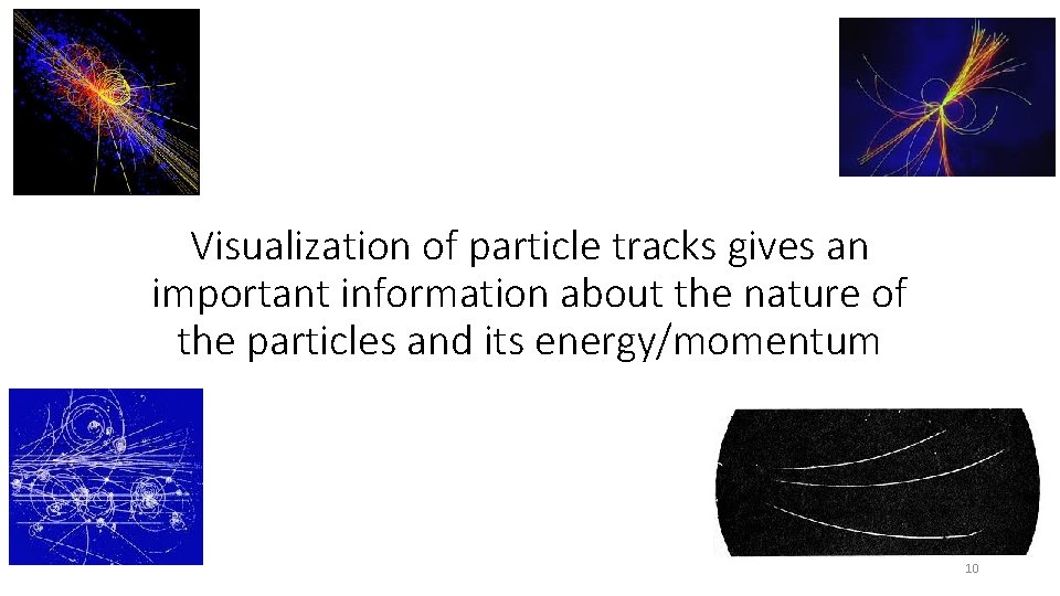 Visualization of particle tracks gives an important information about the nature of the particles