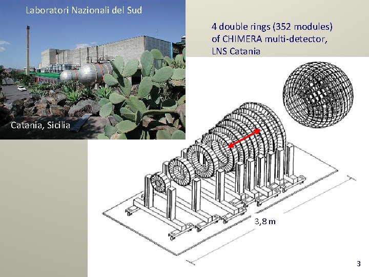 Laboratori Nazionali del Sud 4 double rings (352 modules) of CHIMERA multi-detector, LNS Catania,