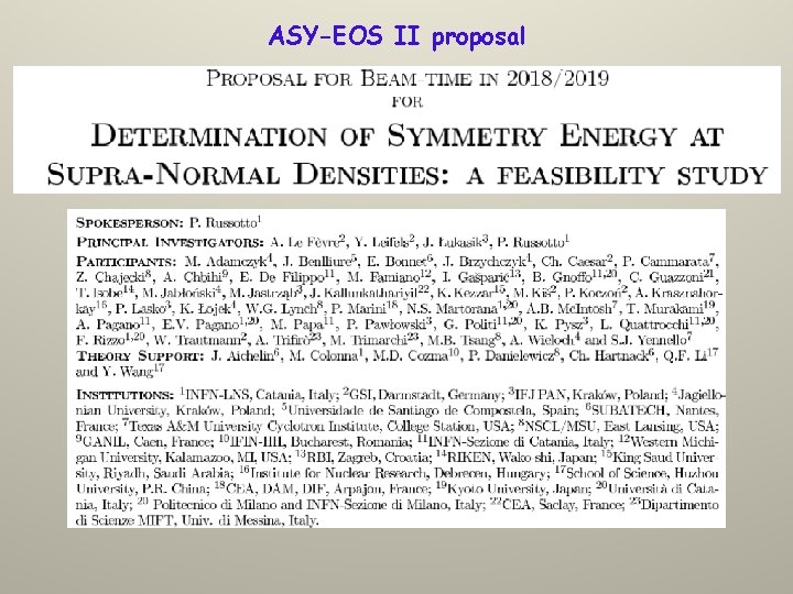 ASY-EOS II proposal 