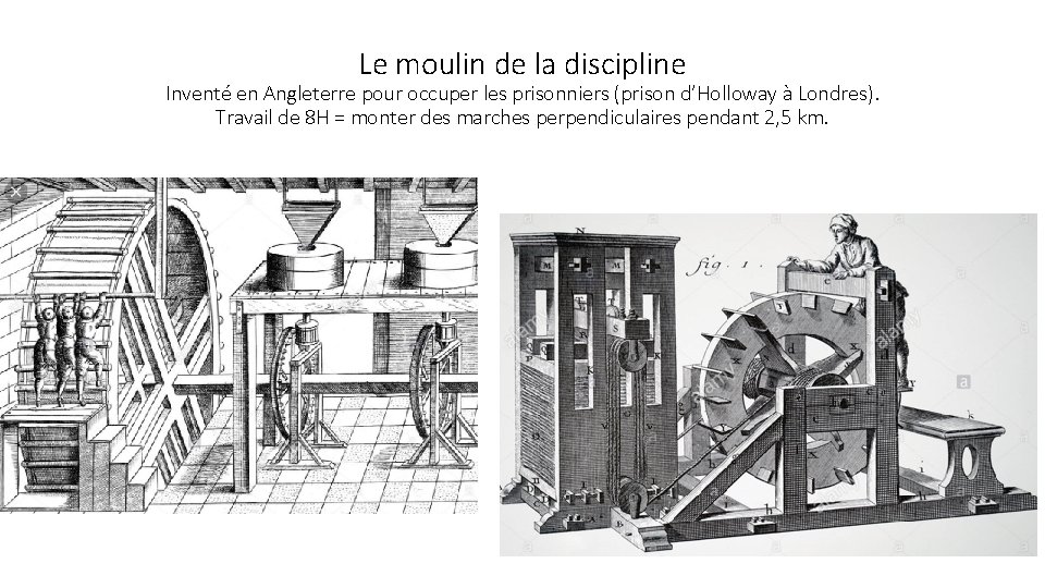 Le moulin de la discipline Inventé en Angleterre pour occuper les prisonniers (prison d’Holloway