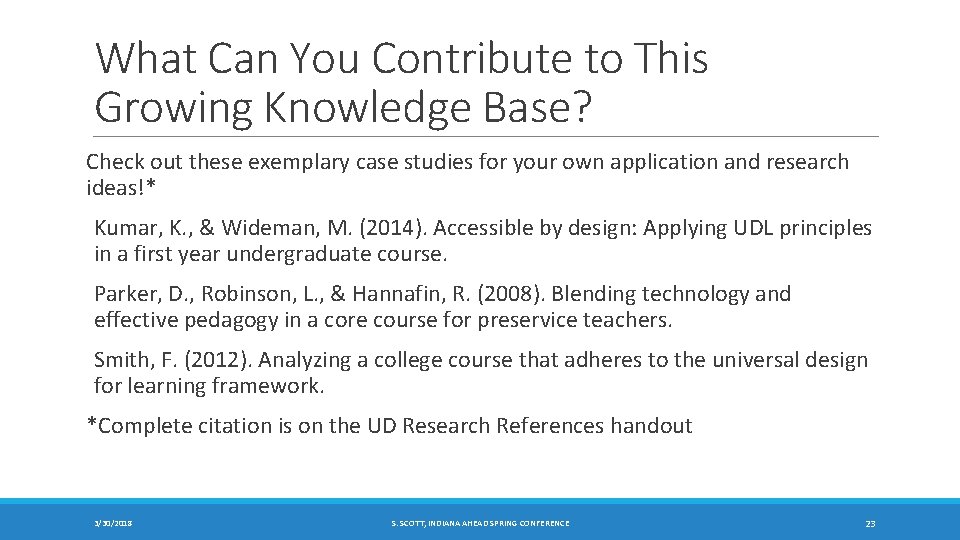 What Can You Contribute to This Growing Knowledge Base? Check out these exemplary case