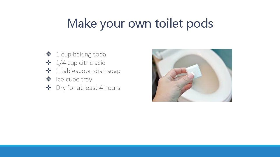 Make your own toilet pods v v v 1 cup baking soda 1/4 cup