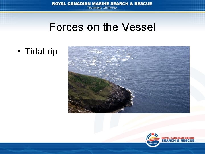 Forces on the Vessel • Tidal rip 