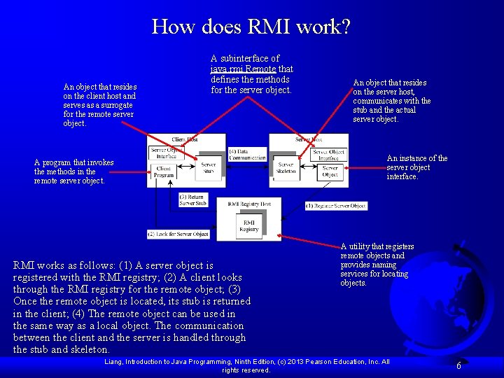 How does RMI work? An object that resides on the client host and serves