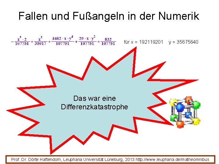 Fallen und Fußangeln in der Numerik für x = 192119201 y = 35675640 Das