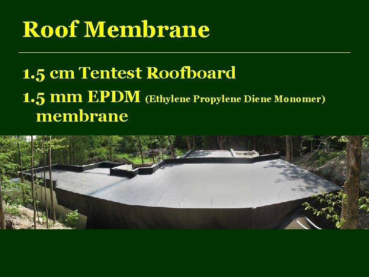 Roof Membrane 1. 5 cm Tentest Roofboard 1. 5 mm EPDM (Ethylene Propylene Diene