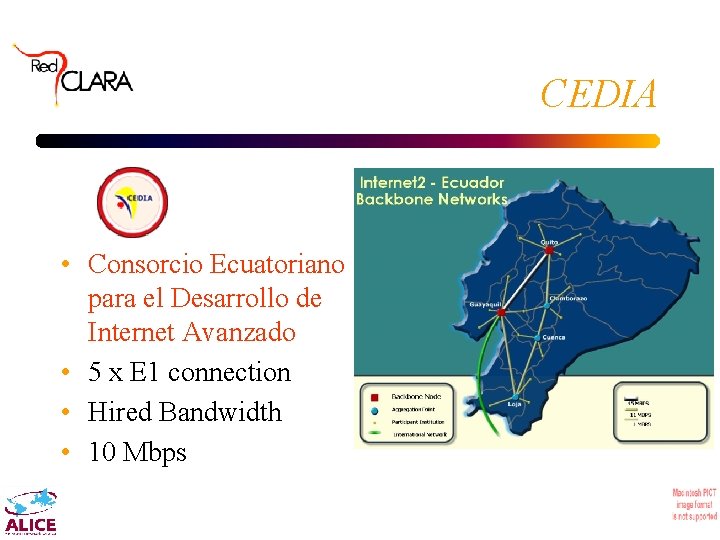 CEDIA • Consorcio Ecuatoriano para el Desarrollo de Internet Avanzado • 5 x E