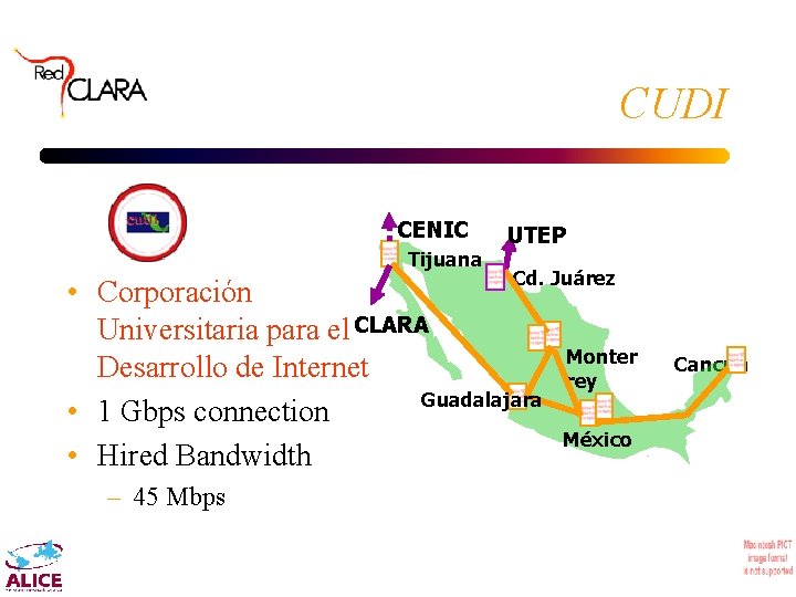 CUDI CENIC Tijuana UTEP Cd. Juárez • Corporación Universitaria para el CLARA Desarrollo de