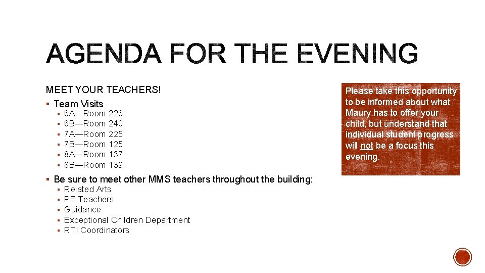 MEET YOUR TEACHERS! § Team Visits § § § 6 A—Room 226 6 B—Room